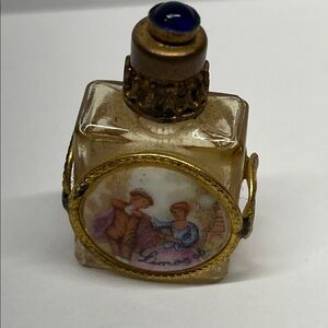 Limoges Gold and Blue Decorative Bottle